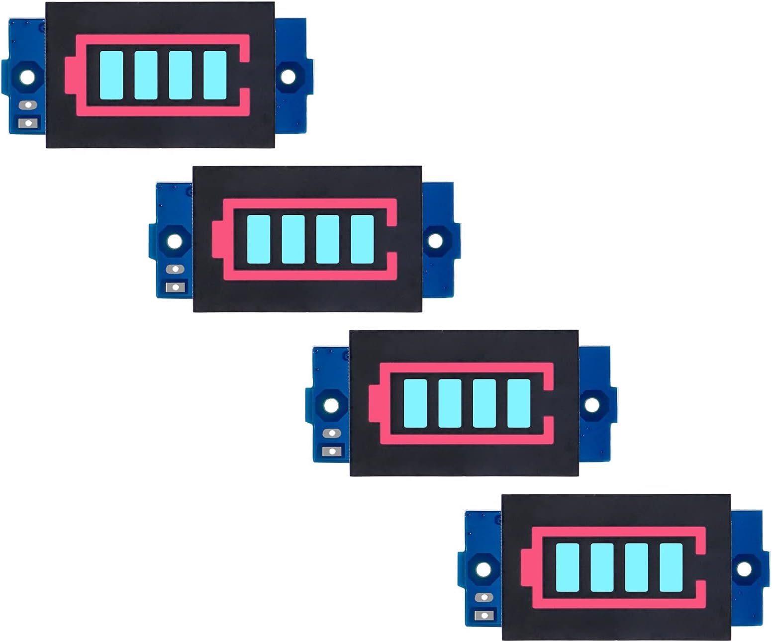 4PCS 4S 4 Series Lithium Battery Level Indicator Capacity Module Ni-MH 16.8V 4 Sections Blue LED Display Electric Vehicle Battery Power Tester Li-po Li-ion