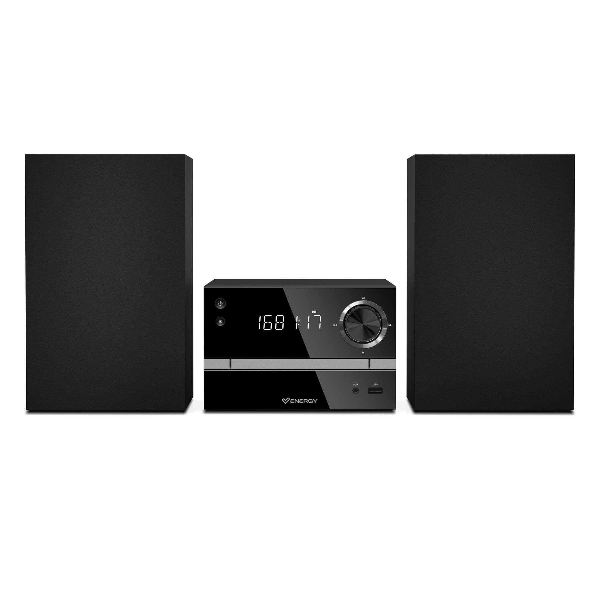 Energy Sistema 7 Micro Hi Fi 30W Impianto Stereo Bluetooth Lettore CD USB MP3 Radio FM System Home Speaker Modulari Bass Jack 3.5mm Wireless 2.0 Full Range