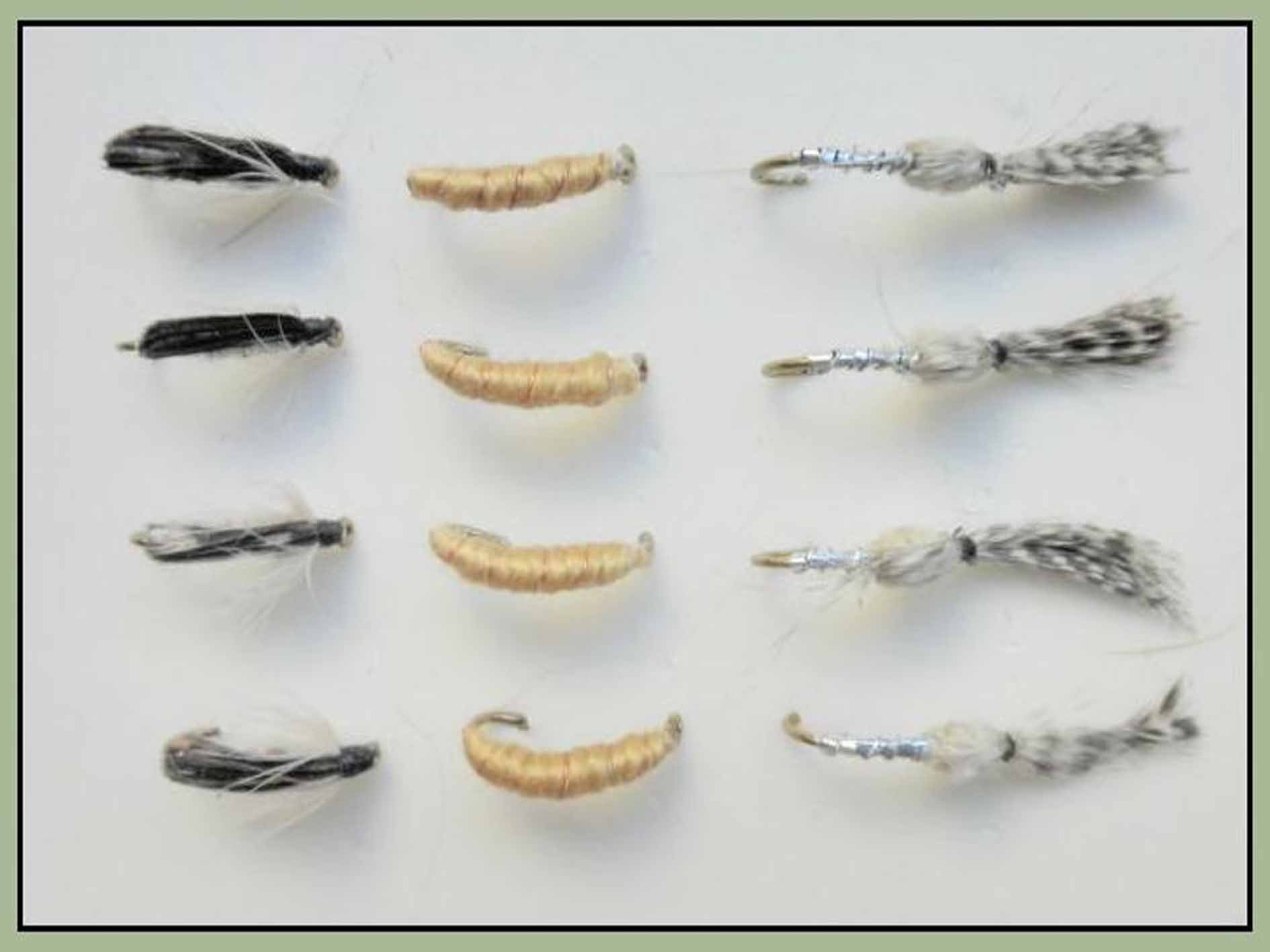 Nymph Fishing Flies, 12 Pack Sawyers Bug, Caenis & Corixa, Mixed Size 12/14