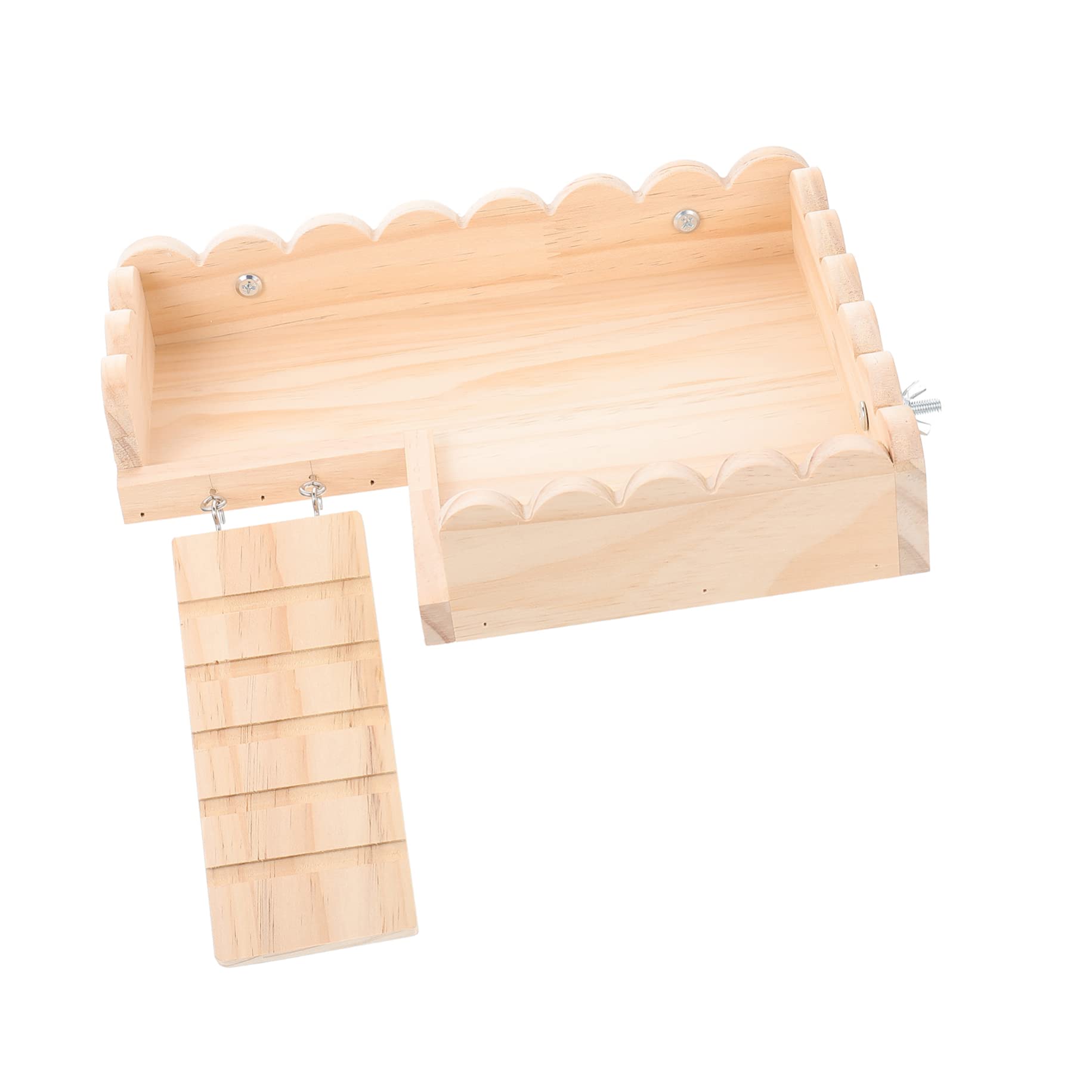 Jouet Plateforme pour Hamster en Bois, Support de Cage Khaki