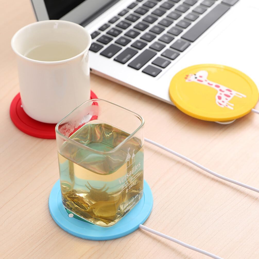 3pcs Heating Coaster Coffee Coasters Heated Mug for Coffee Coffee Warmers Silicone Heating Coaster Mug Warmer Coaster Heater Coaster Mat Office Cup Warmer USB Heating Coaster