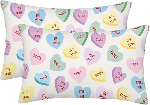 AELUTYSH Juego de 2 fundas de almohada de San Valentín de 12 x 20 pulgadas, fundas de almohada decorativas para el día de San Valentín, decoración