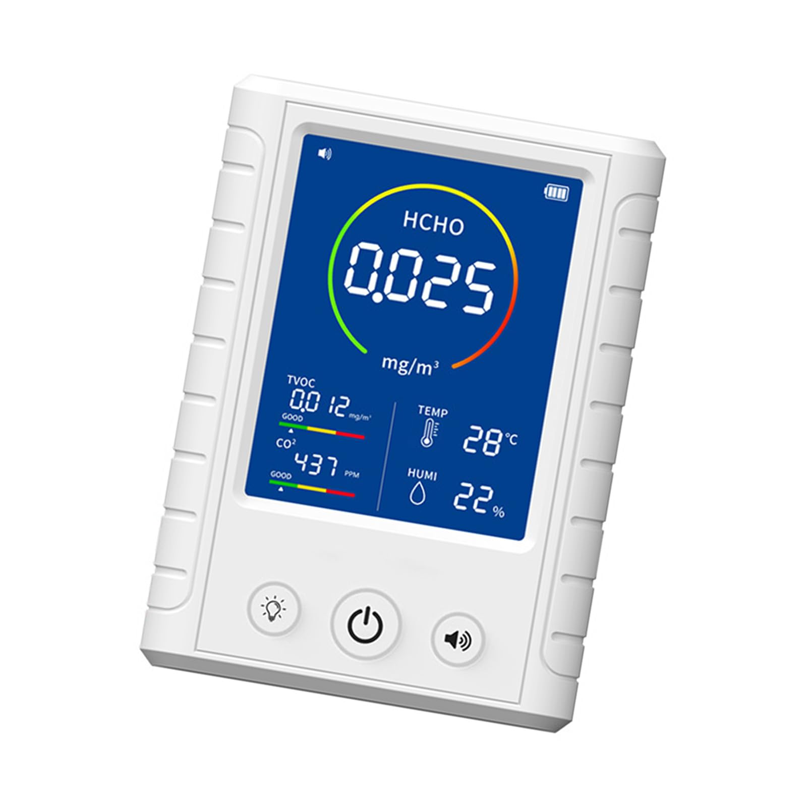 Air Tester Detects 8 Kind Air Pollutants CO2, TVOC Detectors, Formaldehyde Tester Temperature and Humidity for Home