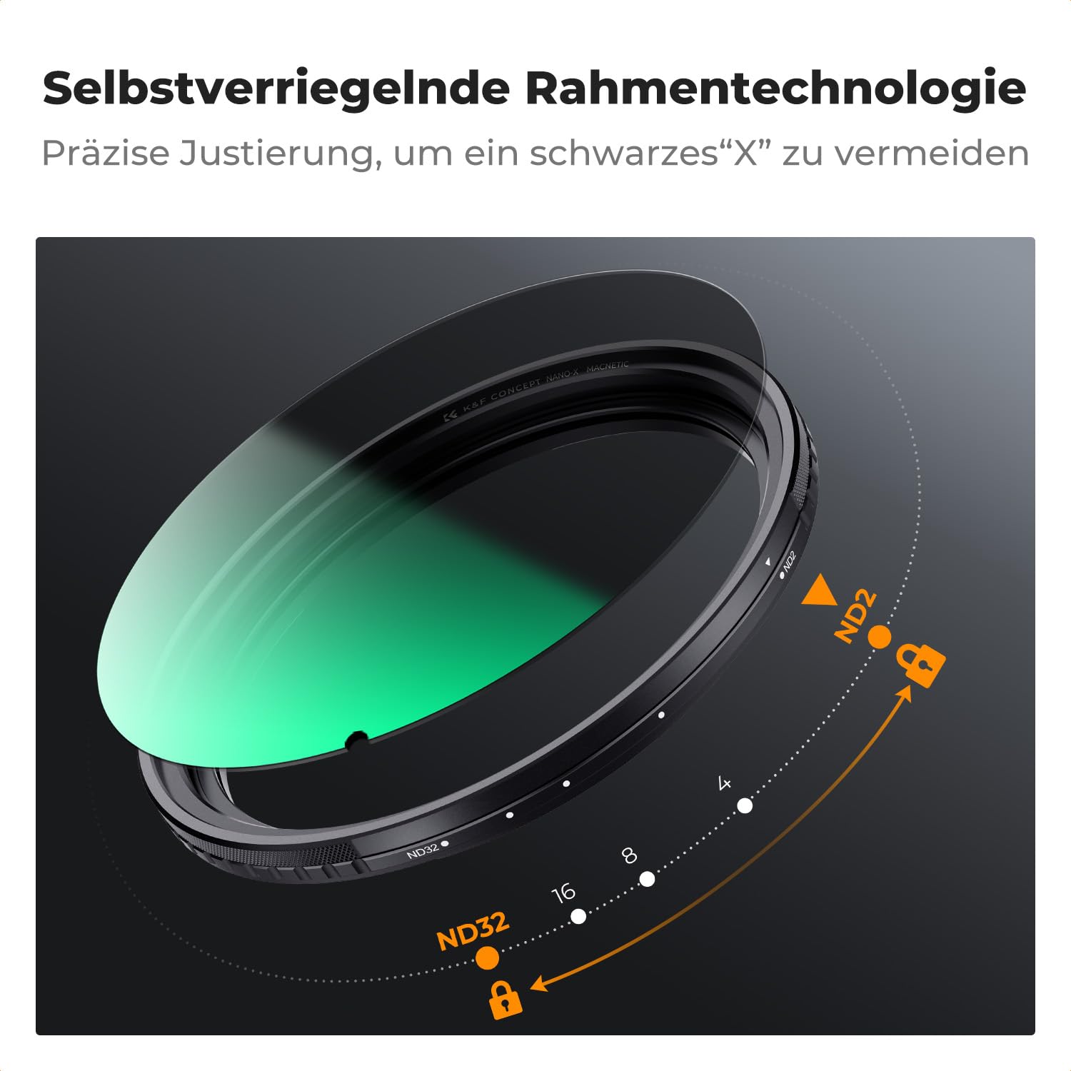 K&F CONCEPT ND Filter 67mm Magnetischer Variabler Graufilter ND2-32 (1-5 Stop) Neutral Graufilter mit Magnetischer Objektivadapter,Nano-Xcel Serie