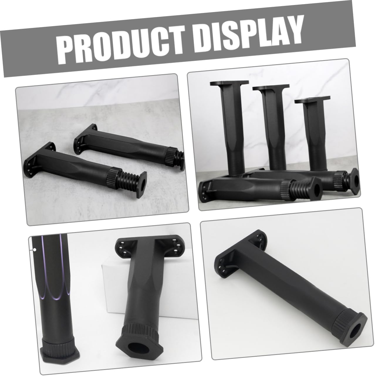 DOITOOL 10pcs Adjustable Bed Parts Bed Lifts Risers Replacement Legs for Frame
