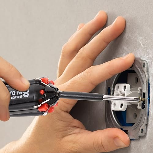 Miniatura 5 de DOITOOL Juego de destornilladores 8 en 1, juego de destornilladores rechonchos, juego de destornilladores de bolsillo, incluye cabeza plana y puntas