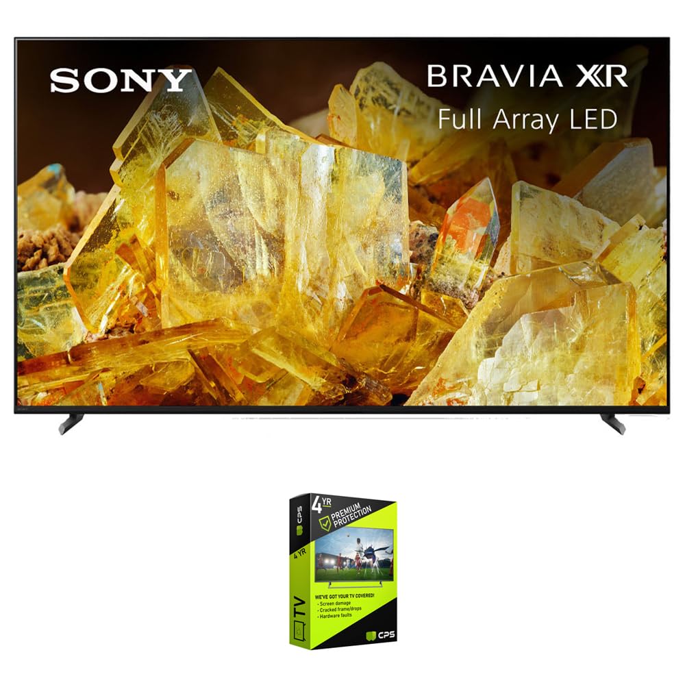 Sony XR65X90L Bravia XR 65" X90L 4K HDR Full Array LED Smart TV (2023 Model) Bundle with 4 YR CPS Enhanced Protection Pack