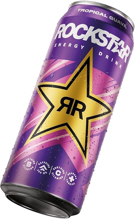6 x Rockstar Energy Drink Punched Tropical Guava 500ml Caffeine Refreshing Drink for Energy Kick Delicious Tasty And Twisty Treat With Your Family And Friends For All Occasions