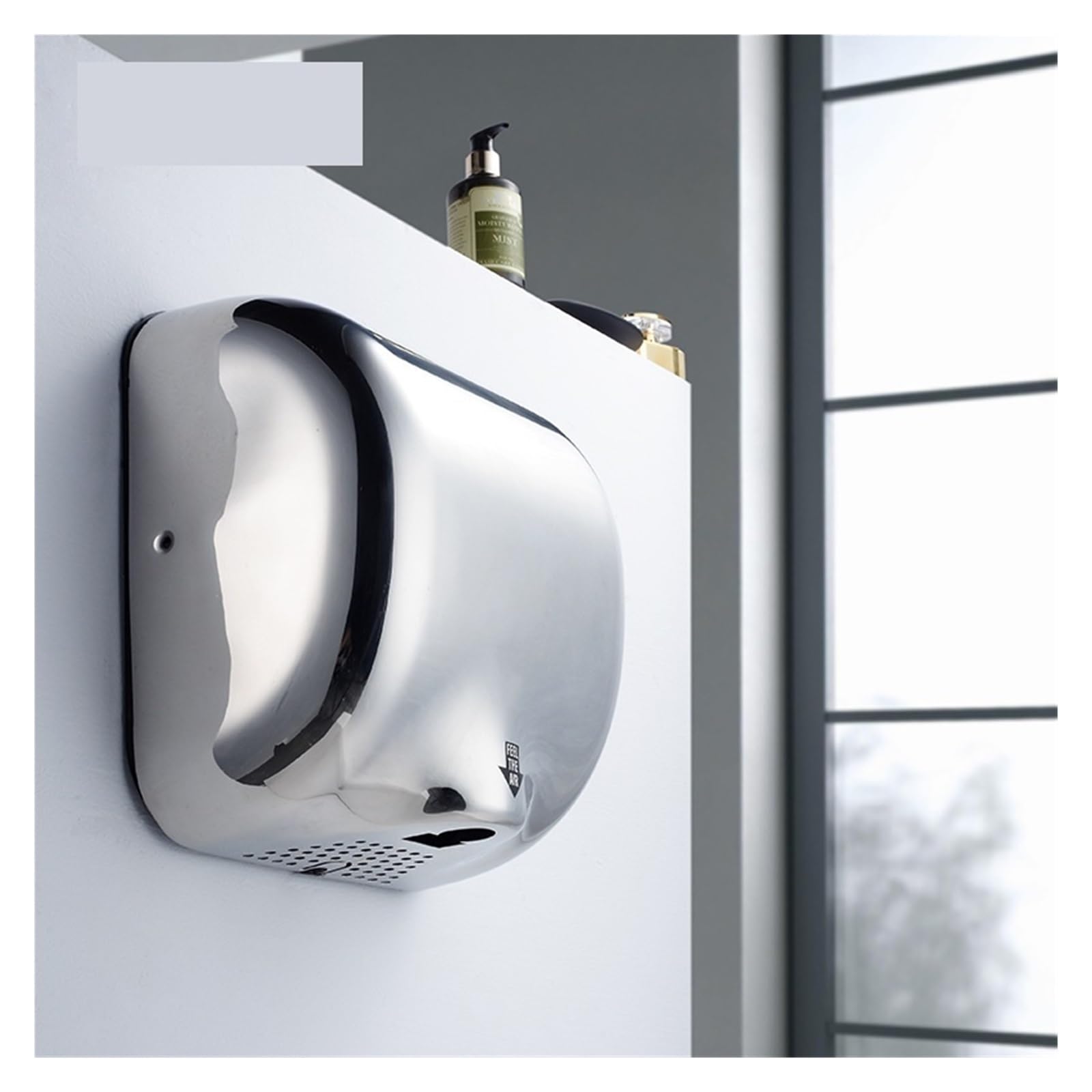 Asciugamani elettrico, Asciugamani automatici con HEPA ad alta velocità, asciuga mani elettrico 304ss for bagno commerciale,Forte flusso d'aria(White hand dryers)
