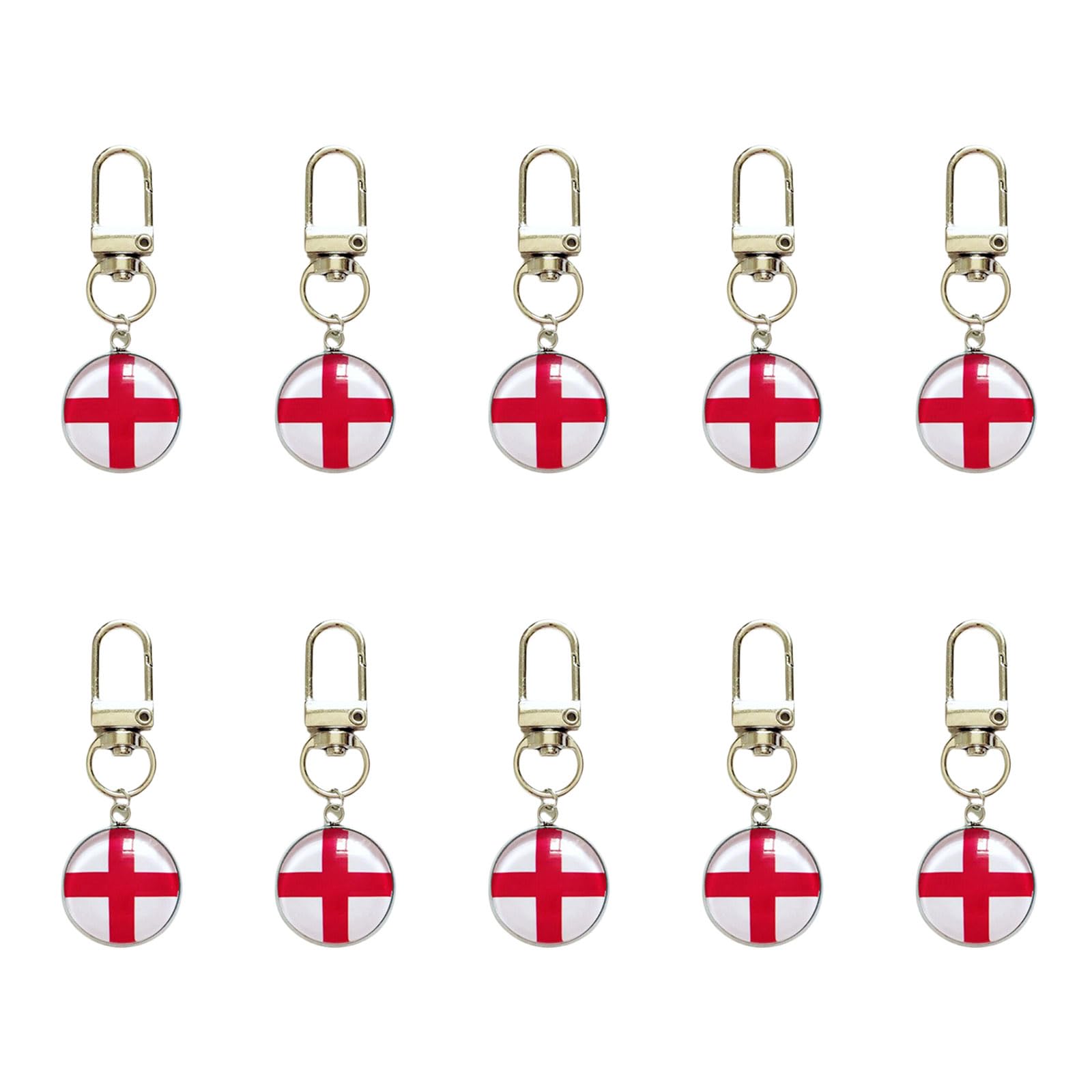 Sbshiouu 10 Piece Soccer Event Theme Keychains Strong Alloy Hook and Glass Organiser Pendant Ornament Tournament Reminder
