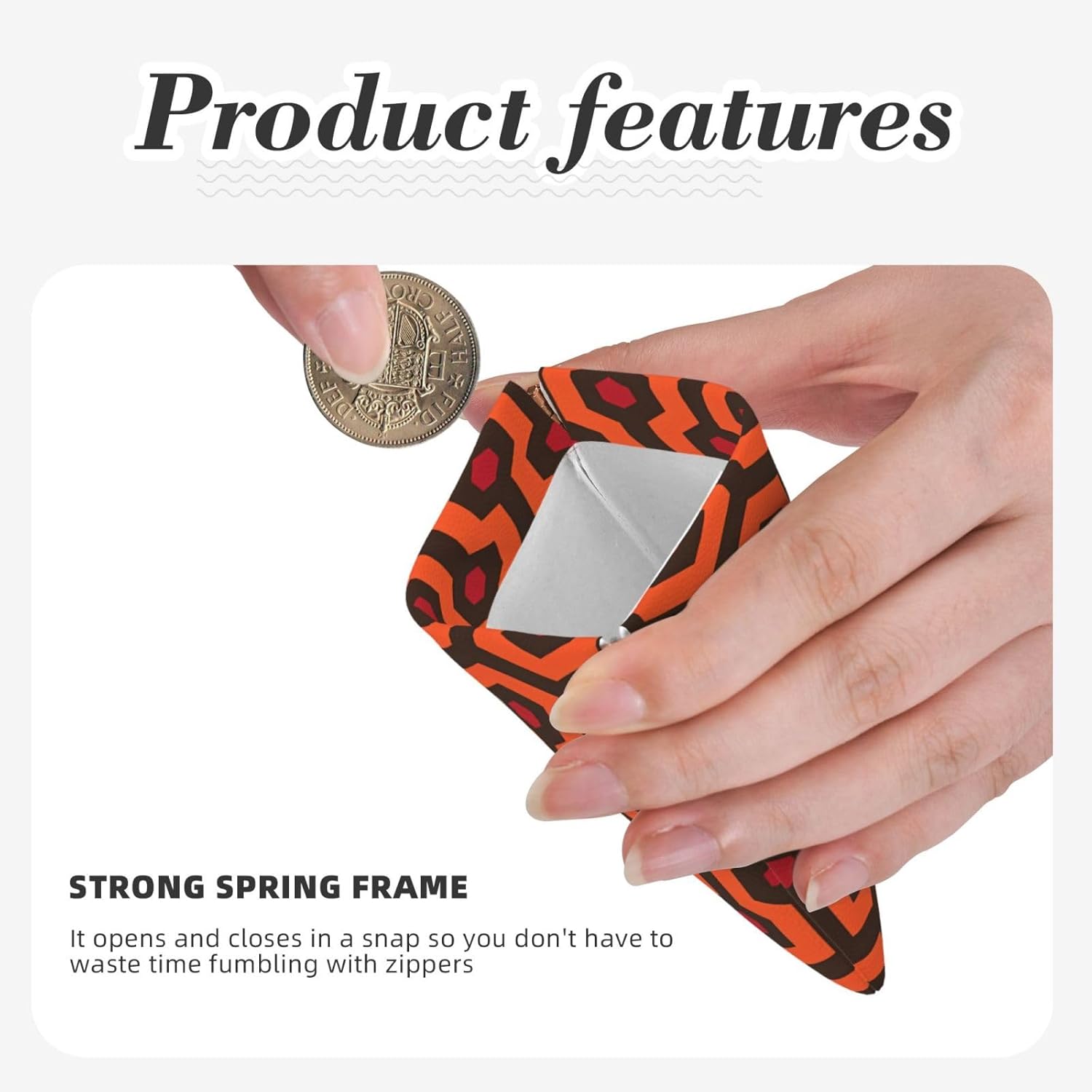 Coin Purse Overlook Hotel Carpet Leather Squeeze Coin Purse Mini Pouch Change Wallet Bag Gifts for Women Kids Girls Key Holder - Image 5