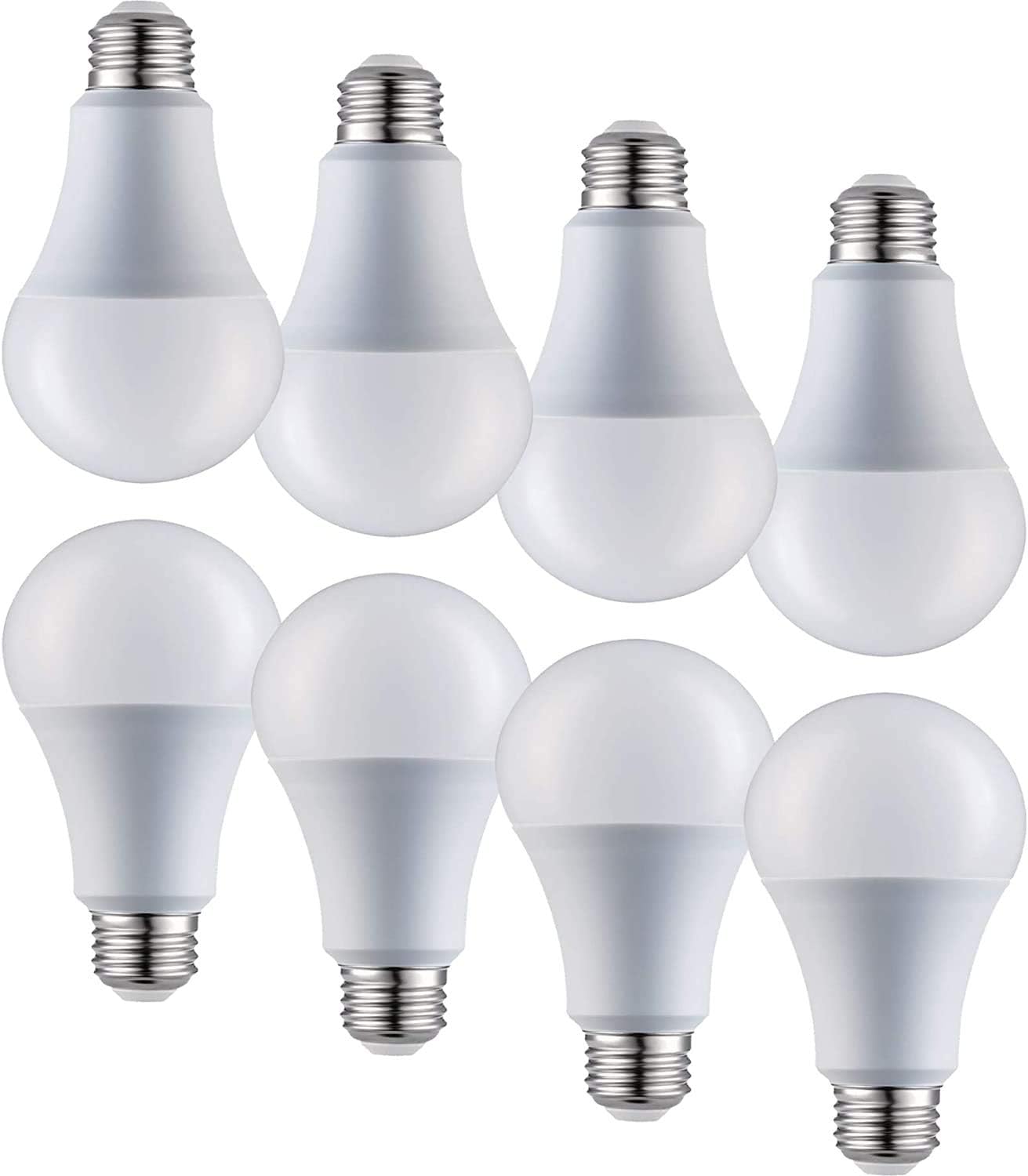 A19 LED Light Bulbs - E26 Base, 75W, 1100 Lumens, Soft White 3000K Illumination - Dimmable, Energy Saving Outdoor & Indoor Home, Commercial Lighting - 80+ CRI, 10-Year Life - 8-Pack