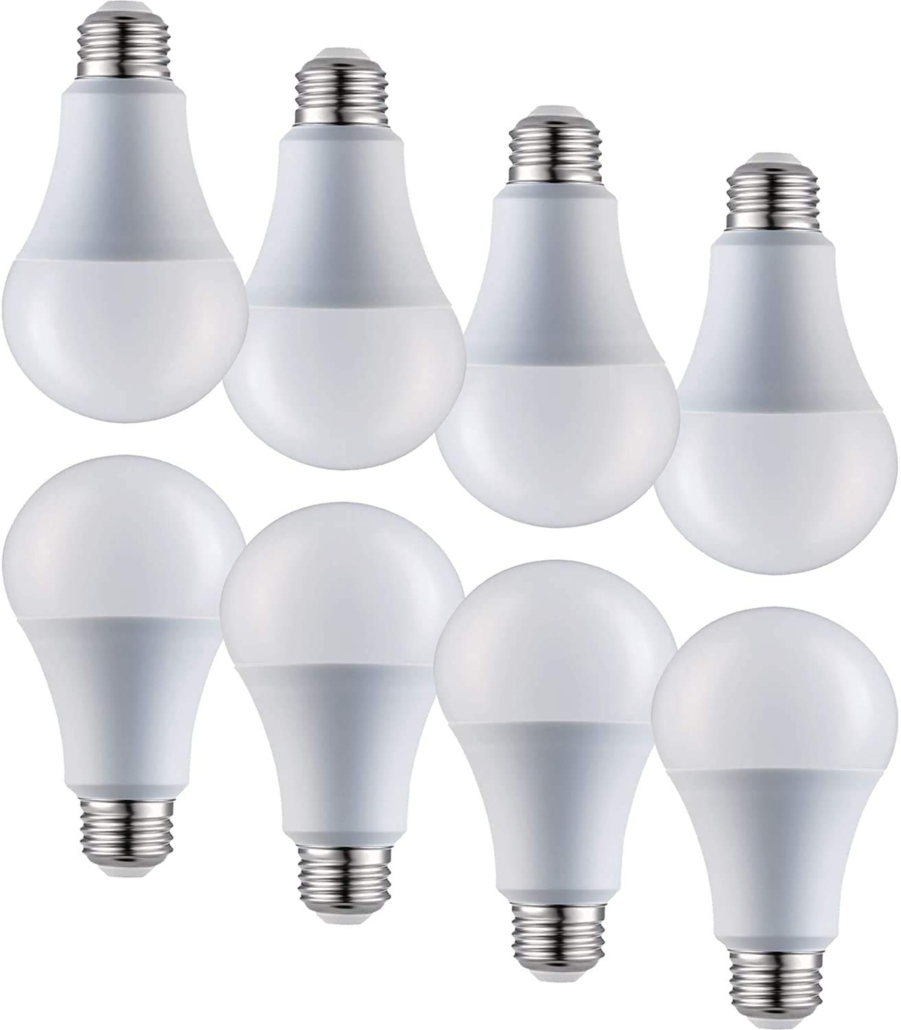 LABORATE LIGHTINGA19 LED Light Bulbs - E26 Base, 75W, 1100 Lumens, Bright White 5000K Illumination - Dimmable, Energy Saving Outdoor & Indoor Home, Commercial Lighting - 80+ CRI, 10Year Life - 8-Pack