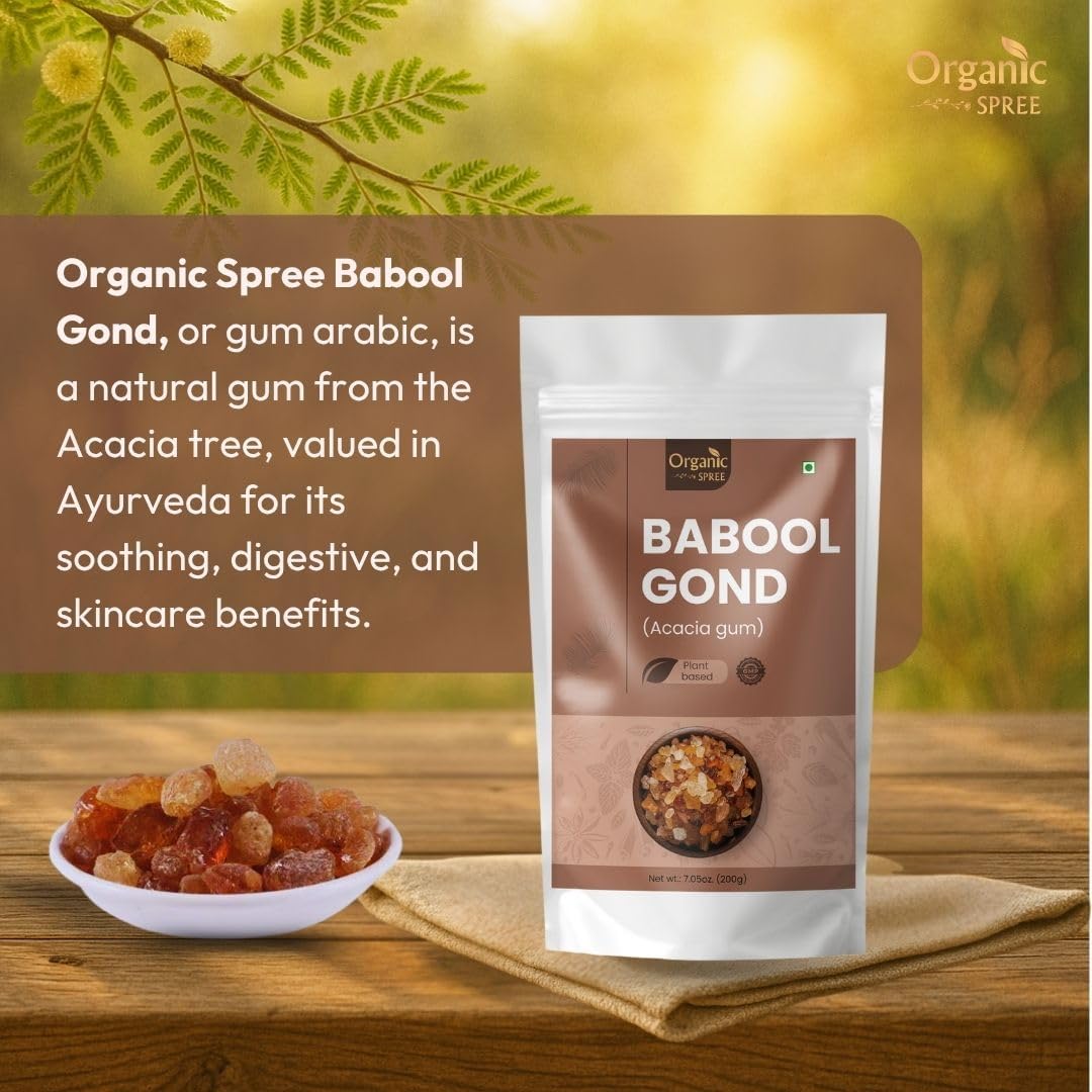 Organic Spree Medohar Guggulu & Babool Gond – 120 Tablets & 200g – Ayurvedic Support with Pure Acacia Gum – Natural & Plant-Based image 5
