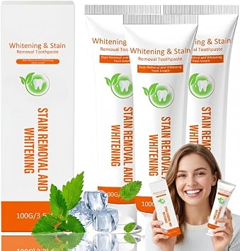 Kugig Toothpaste, Kugig Whitening Toothpaste for Sensitive Teeth, Fluoride-Free Natural Formula, Brightens Teeth & Supports Gum Health, Long-Lasting Mint Freshness 2PC