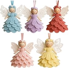 Fgbetcv DIY Angel Ornament Crochet Kit, Crochet Craft Kit with Yarn for Beginners,Christmas Tree Hang Decorations, Gift for Christmas Home Holiday Decor