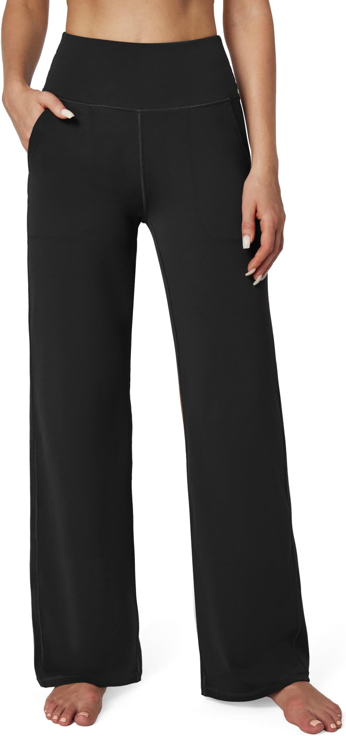 Ewedoos Wide Leg Yoga Pants for Women with Pockets Stretchy Work Dress Pants High Waisted Sweatpants Casual