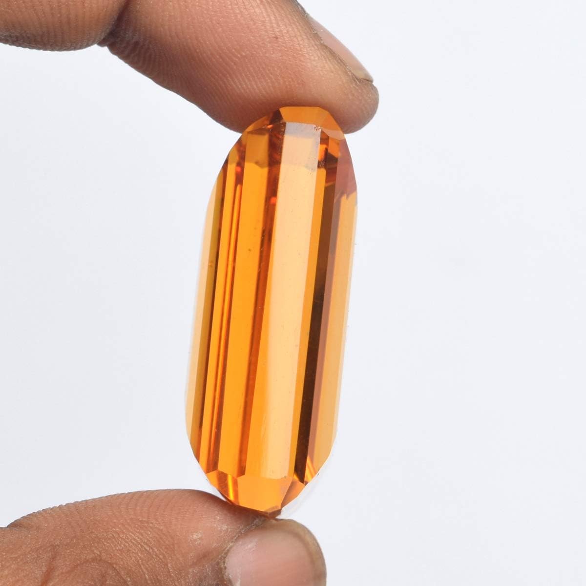 REAL-GEMS Loose Gemstones For Jewelry Yellow Citrine 107.50 Carats Emerald Cut Crystal Pendants For Women And Mens