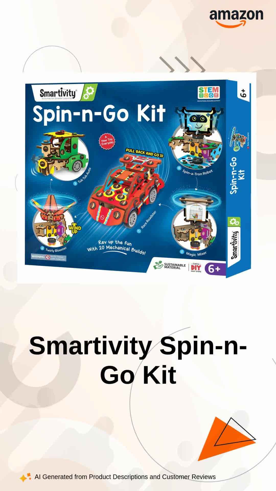 Smartivity 20in1 Spin-n-Go Kit for Kids Ages 6-7-8-9-10-11-12 I