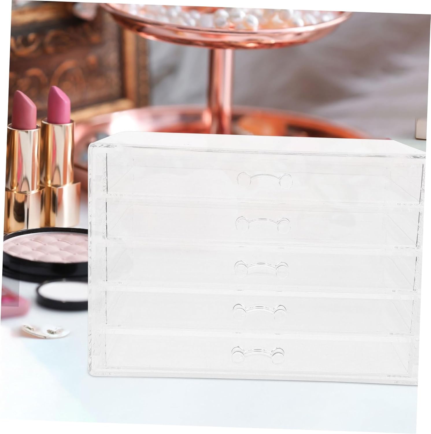 Makeup Storage Organizer Acrylic Jewelry Display Stand for Countertop Versatile and Easy to Clean for Cosmetics Lipsticks and Accessories Storage