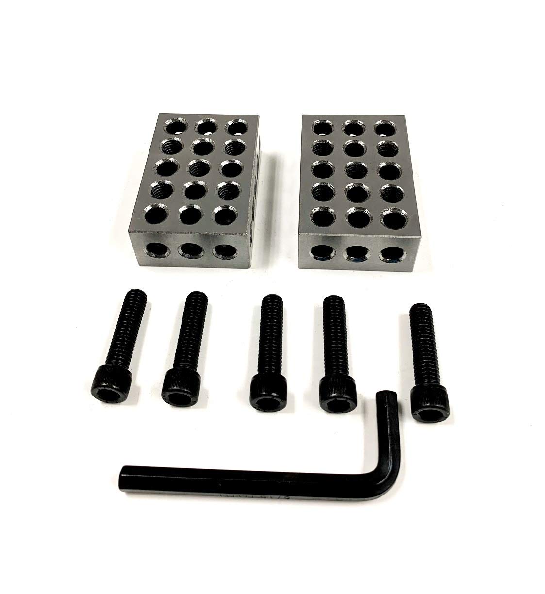 HHIP 3402-0055 1-2-3 Precision Block Set with Screws & Key, 23 Holes