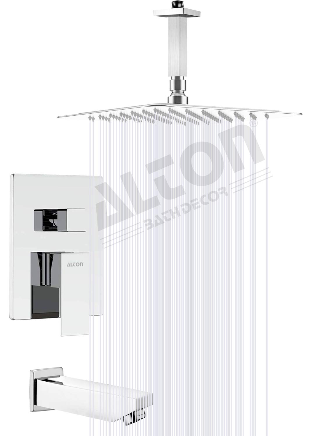 ALTON EDG14155, Brass Concealed Body Diverter Full Set With 12x12 Celling Shower and Bath Tub Spout (Chrome) (B08P78J4HR) Amazon Price History, Amazon Price Tracker