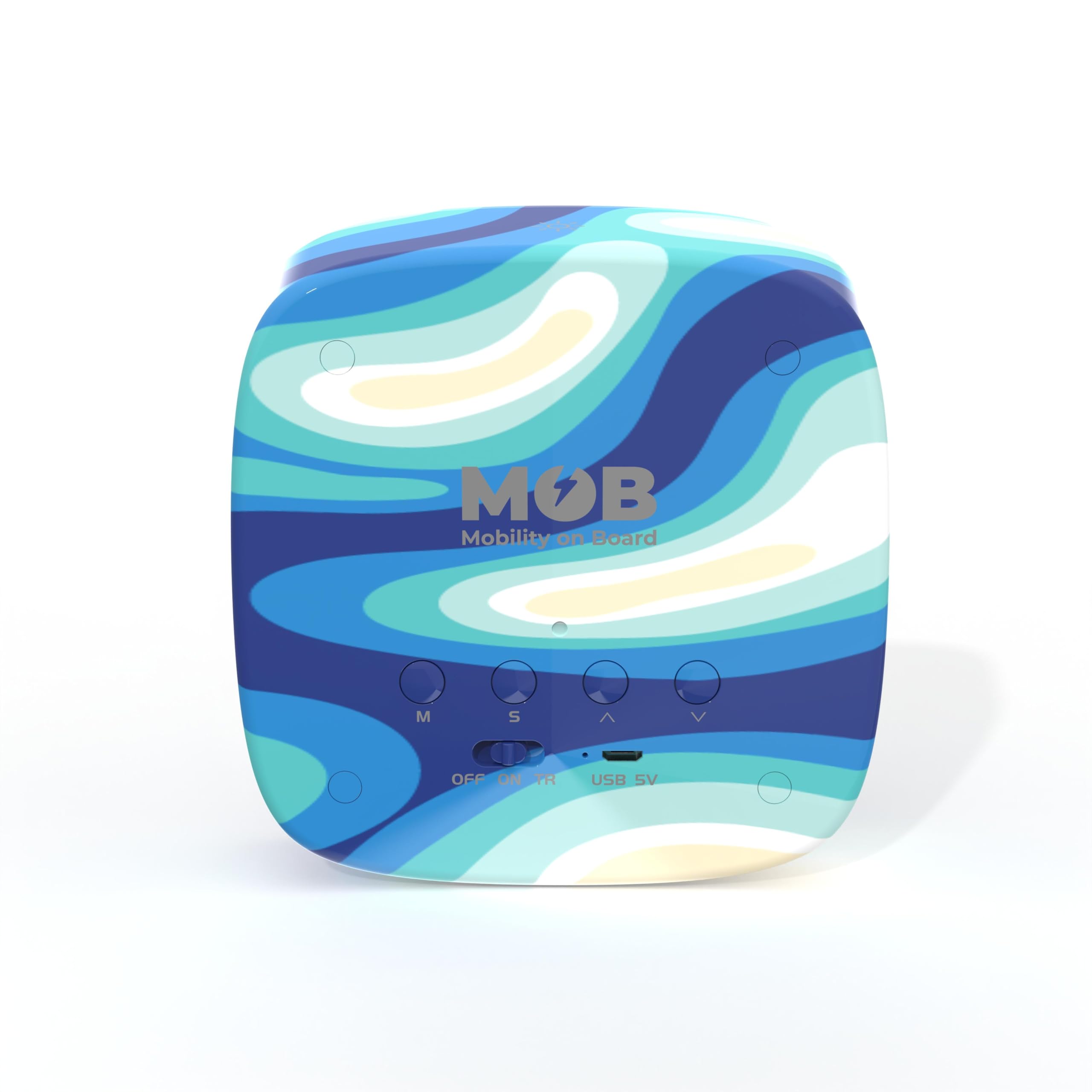 Billy Clock - Sveglia e luce notturna per bambini, telaio in plastica soft-touch, programmazione data, ora e 3 allarmi, blu waves, mob