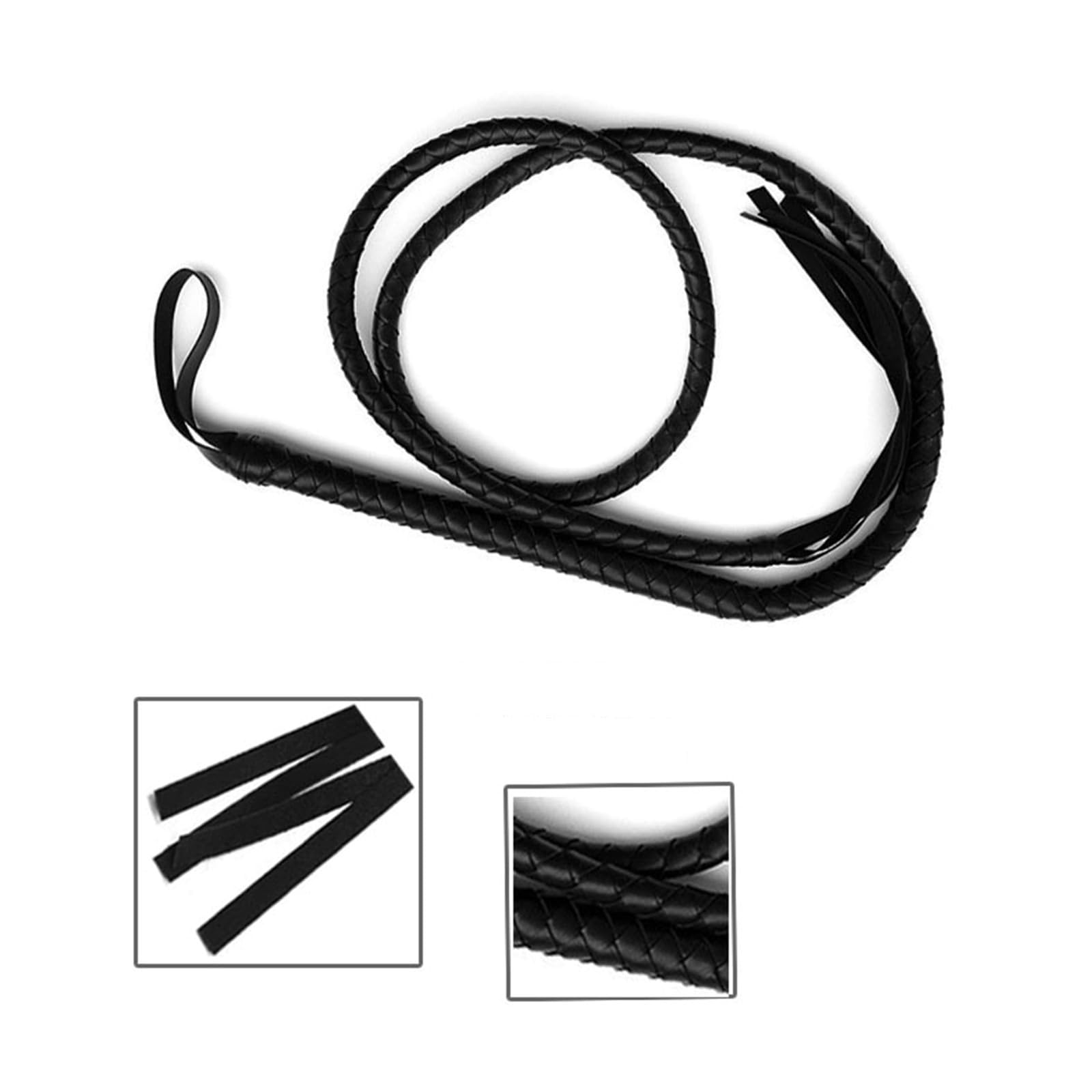 Cravache d'équitation 185 cm Noire Style cowboy occidental Accessoire Halloween