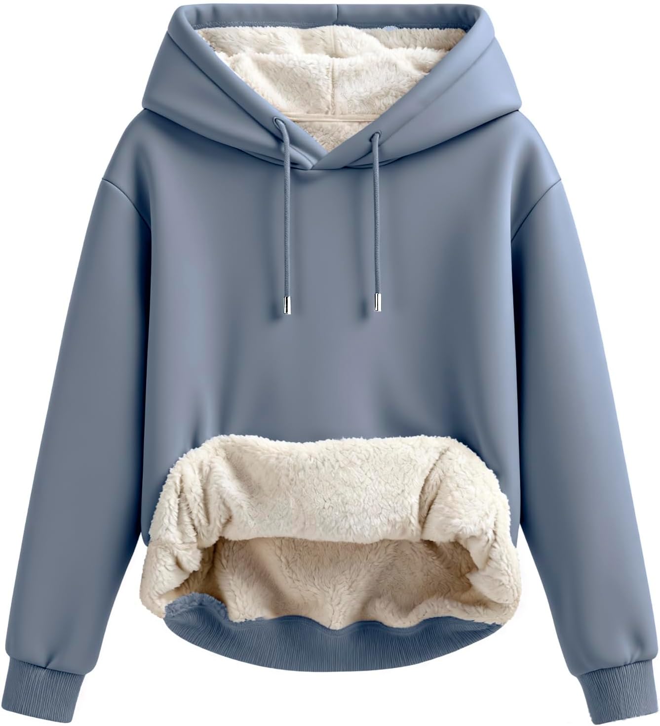 Womens Warm Fleece Hoodie Sherpa Winter Pullover Sweatshirts Long Sleeve Casual Trendy Drawstring Hood with Pockets