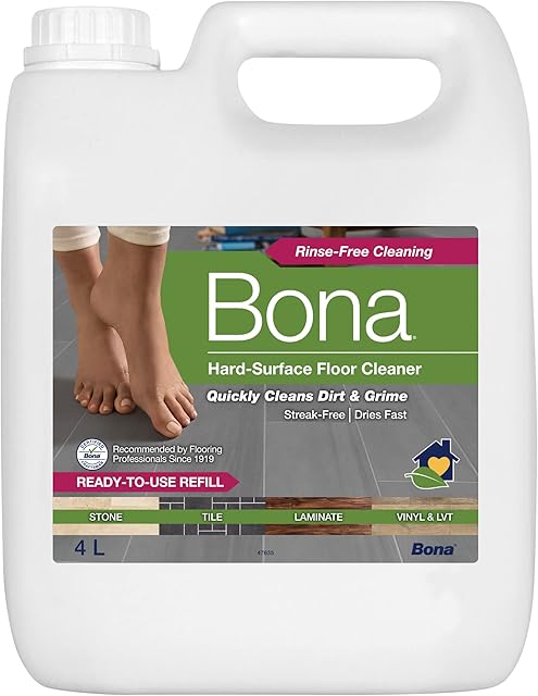 Bona Hard-Surface Floor Cleaner Liquid Refill - 4 Litre Refill Bottle