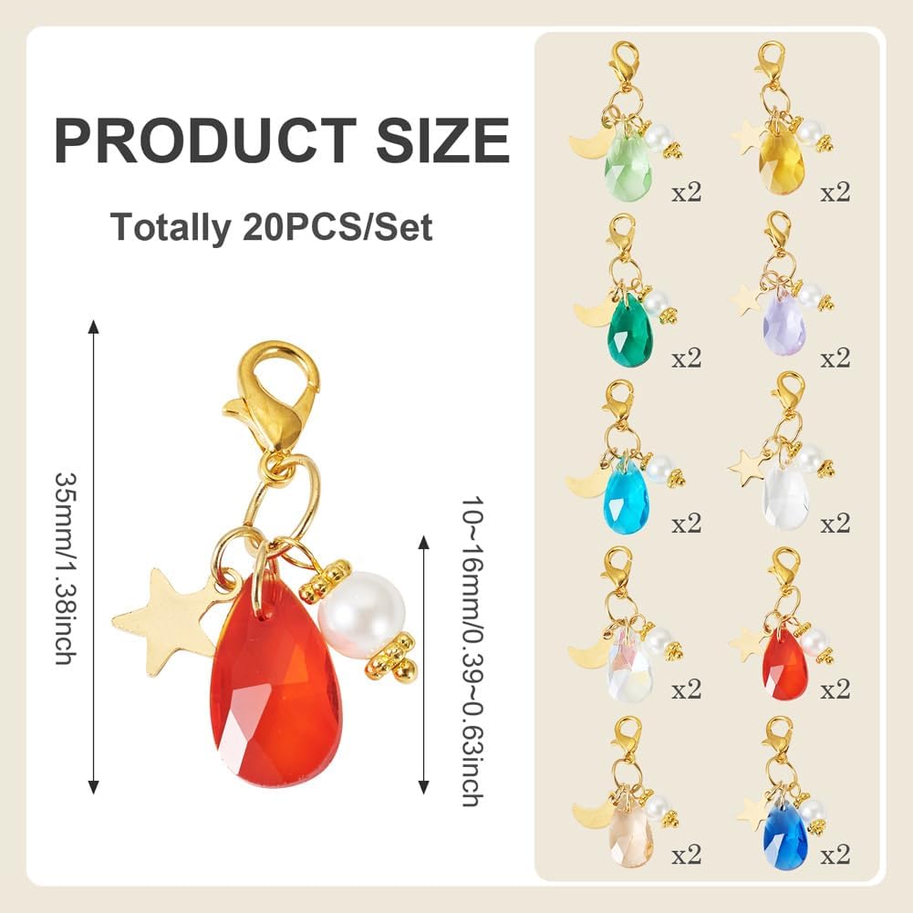 KISSITTY Teardrop Clip on Charms for DIY Key Chain Jewelry Making image 3