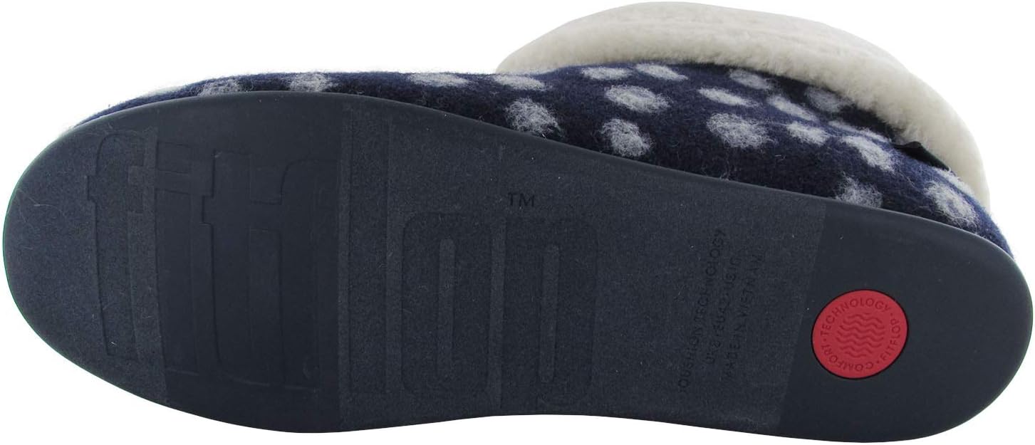 FitFlop Womens Sarah Shearling Dots Slipper Shoes, Midnight Navy, US 5 - Image 2