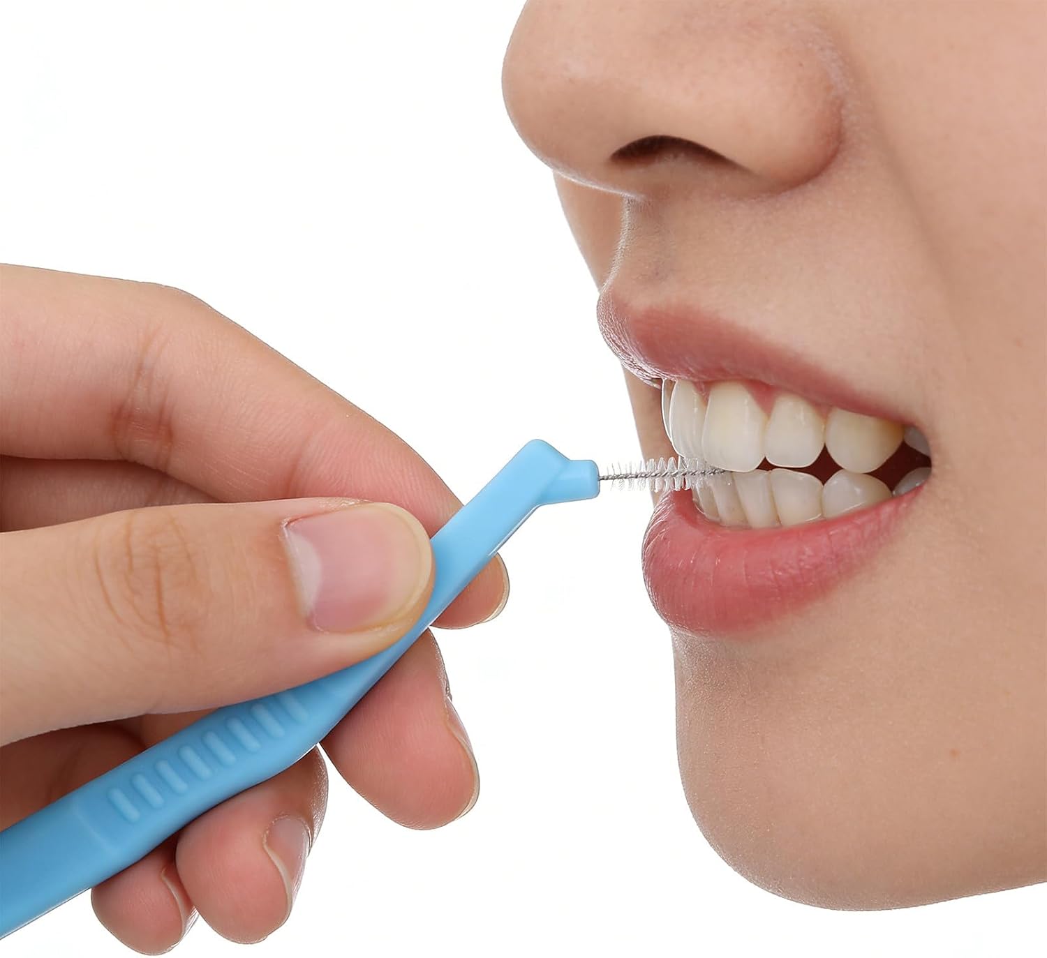 10pcs Angled Interdental Brushes with Non-Slip Handle for Braces, Wide Spces 2.5mm, L- Shaped Interproximal Brush for Teeth Cleaning, Dental or Gum Care