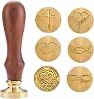 Sello De Cera 3D De Jesús Y Cruz - Mango De Madera Retro, Ideal Para Invitaciones De Boda, Pascua O Decoración Cristiana