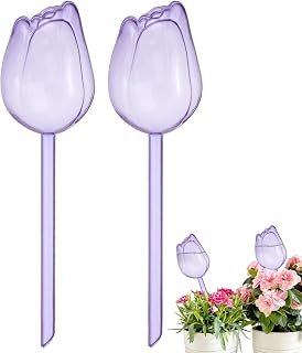 M METERXITY 2-Pack Plant Watering Globes, 9.4 Inch Plastic Self Watering Planter Insert for Indoor/Outdoor Plants, Self Water Devices [Purple]
