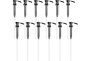 Syrup Pump Dispenser | 12-Pack Skinny Syrup Pump Dispenser | Extra-Large Shampoo Bottle Pump