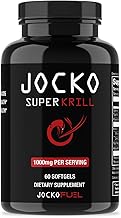 Jocko Fuel Antarctic Krill Oil Omega 3 Fatty Acid Supplements DHA & EPA - 1000mg Softgels - Supports Joints, Mobility & Mental Function (60 Softgels)