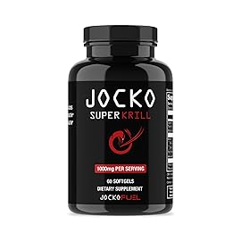 Jocko Fuel Antarctic Krill Oil Omega 3 Fatty Acid Supplements DHA & EPA - 1000mg Softgels - Supports Joints, Mobility & Mental Function (60 Softgels)