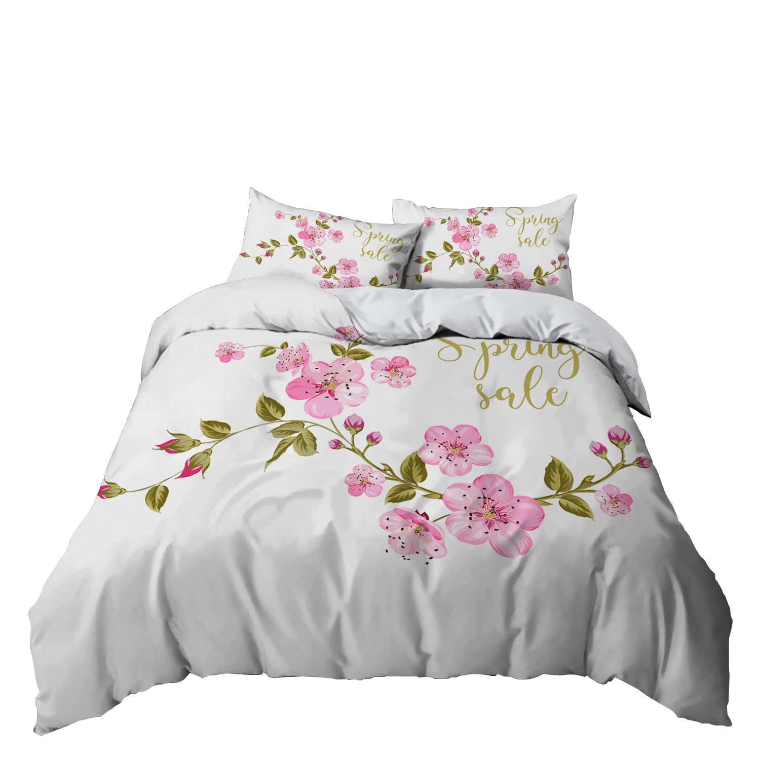Copriletto Matrimoniale Estivo Fiori Copripiumino Matrimoniale In Morbida Microfibra Copriletto Matrimoniale Con ​Zip Invisibile,Set Copripiumino Matrimoniale,2 Federe 50 X 75 Cm (260X240Cm)