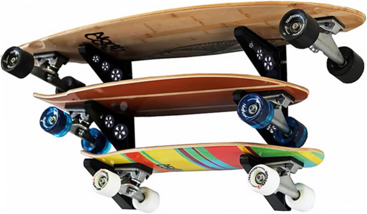 YARNOW 6pcs Wall Mount Skateboard Rack Storage Shelf Pp Plastic for Garage Snowboard Helmet