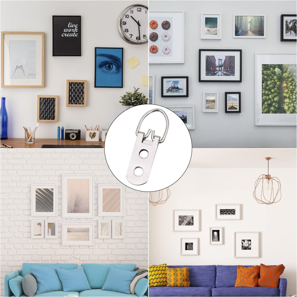 ganci per cornici con chiodi, resistenti e versatili, ganci da parete in metallo per appendere foto, specchi, decorazioni (20pcs