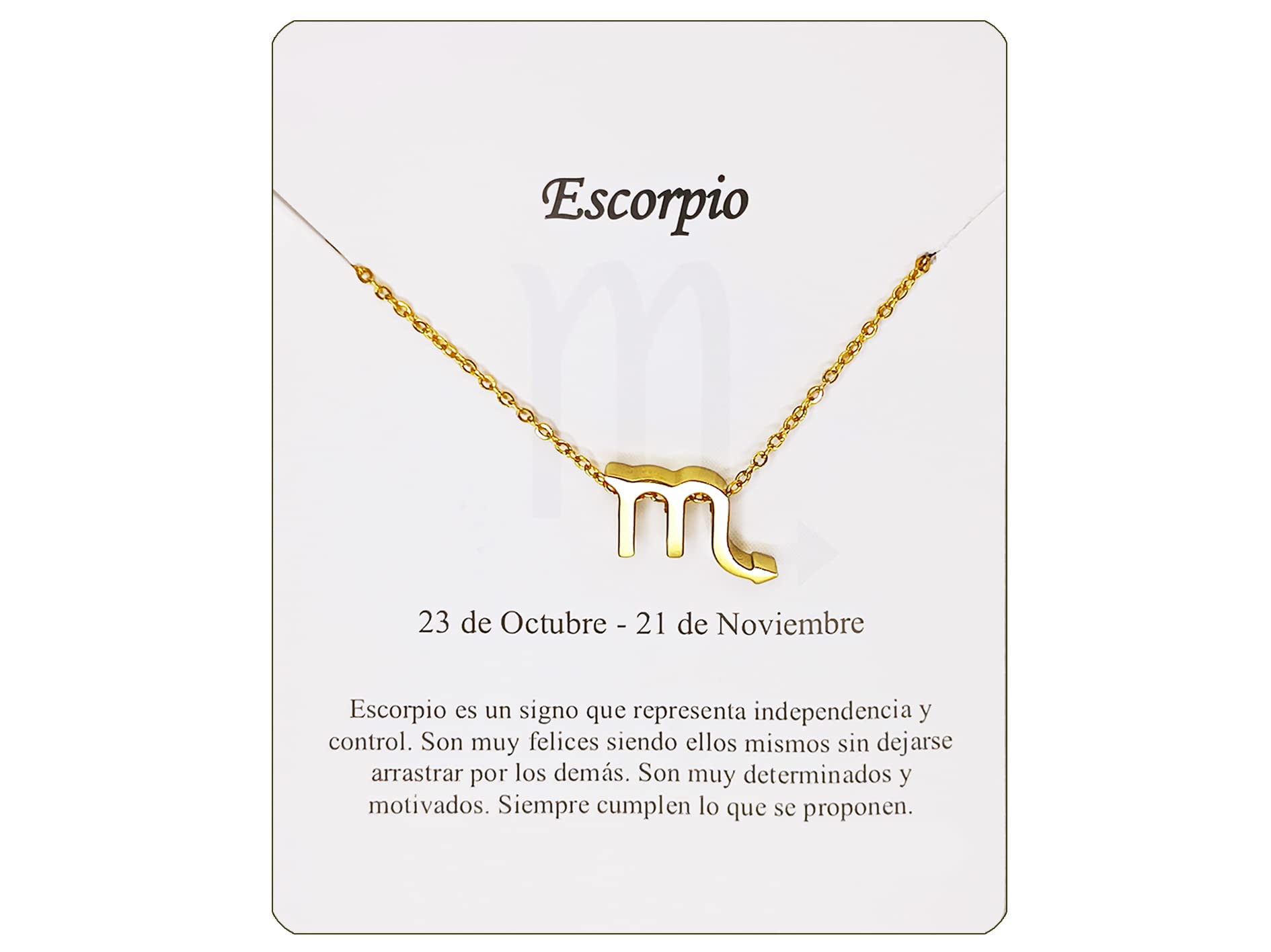 Collar Signo Zodiaco Acero Inoxidable hermosa Tarjeta Significado Signo Zodiacal Colgante Horóscopo Para mujer Regalo Cumpleaños — view 9