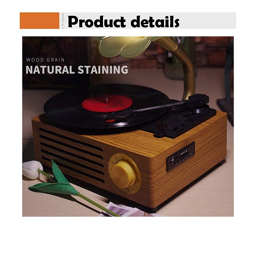 Giradischi grammofono in Stile Classico con Supporto per Vinile/U Disk/Bluetooth/Ingresso/Uscita Phono