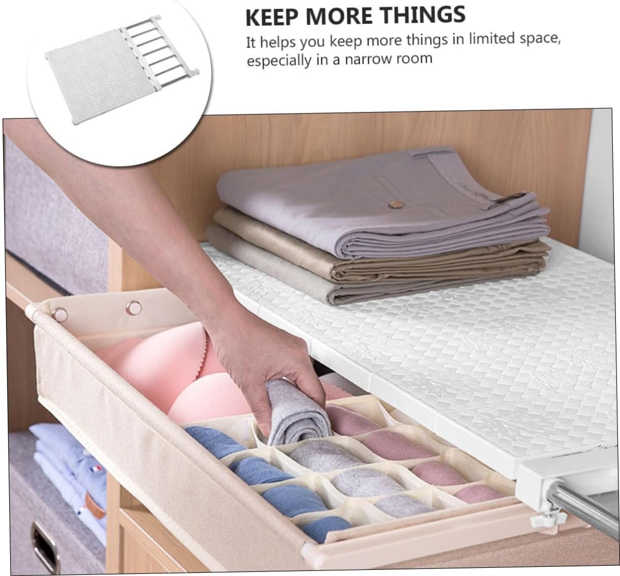 1pc Shelf Organizer for Wardrobe Workmanship Storage Partition Multifunctional Dividers