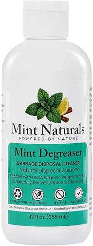 Mint Naturals Ciclo limpio limpiador y desodorante de eliminación de basura, desengrasante natural de menta cítrica que elimina la grasa y el olor,