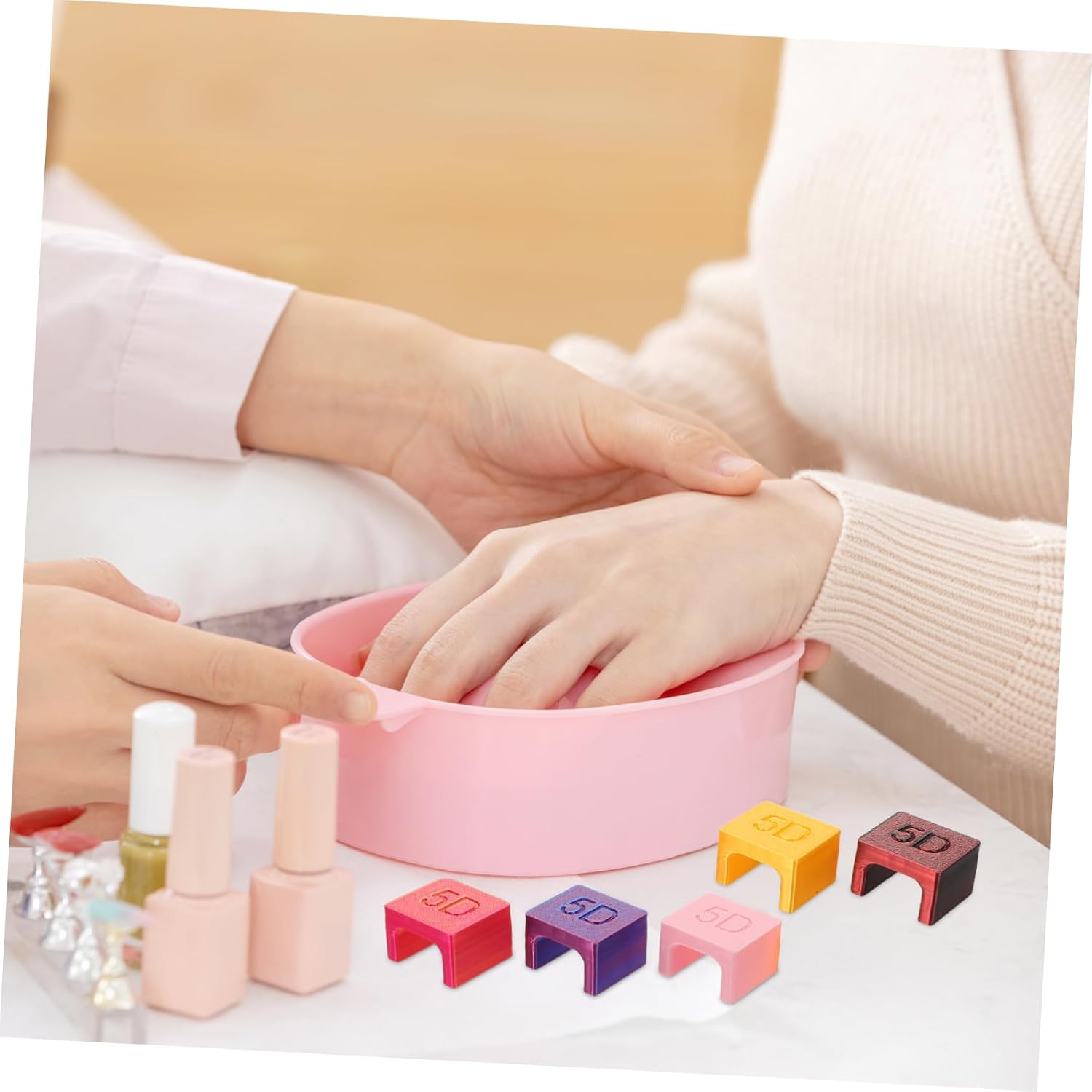 NOLITOY 5Pcs Soft Cuticle Protector Nail Polish Barrier Reusable Manicure Separator for DIY Nail Art Gel Painting and French Tips Options