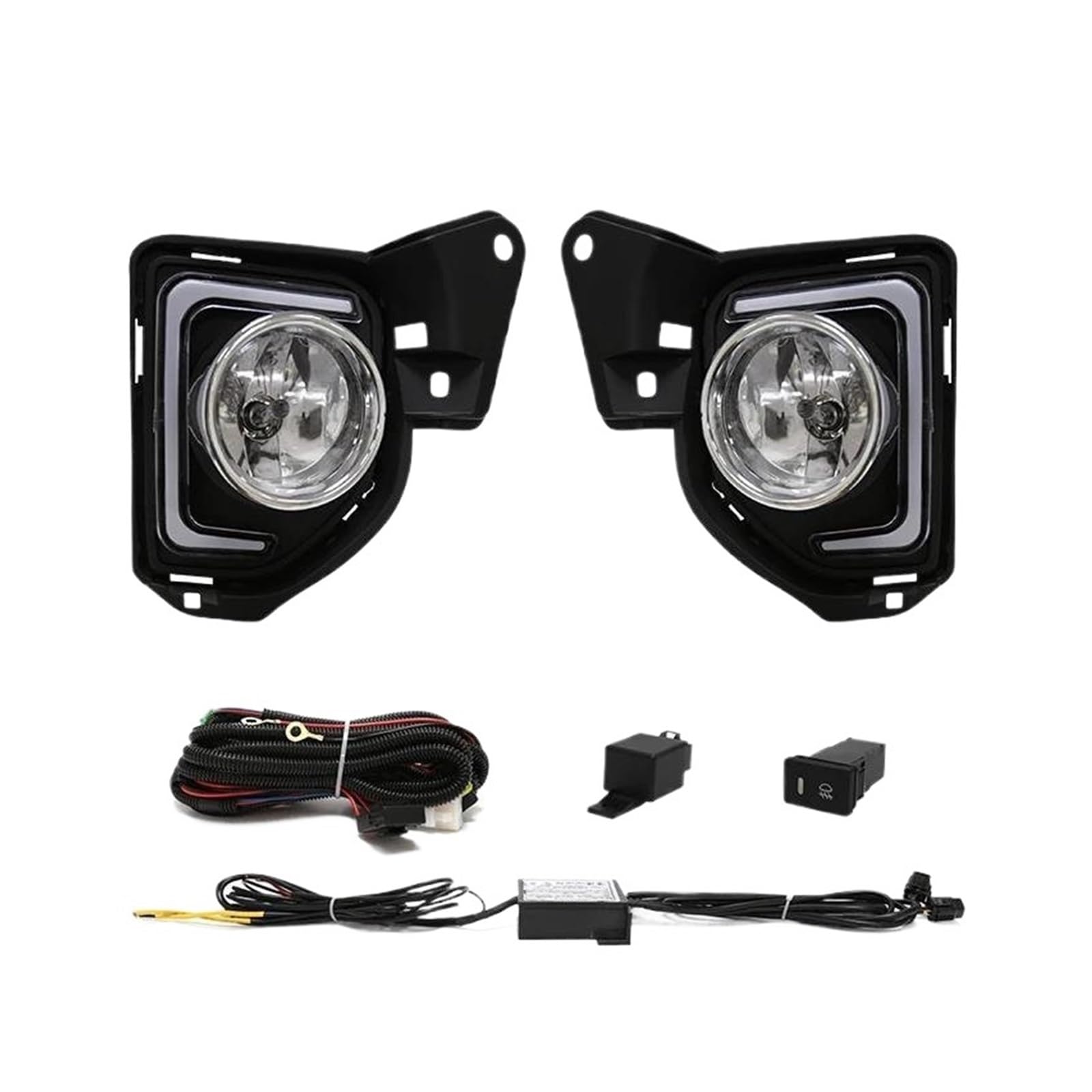 Luces Diurnas LED DRL Conjunto Faros Antiniebla Luces Diurnas Cables Interruptores Señal Giro para Toyota para HIACE para Commuter 2014 2015 2016 Lámpara Luz Antiniebla(DRL)