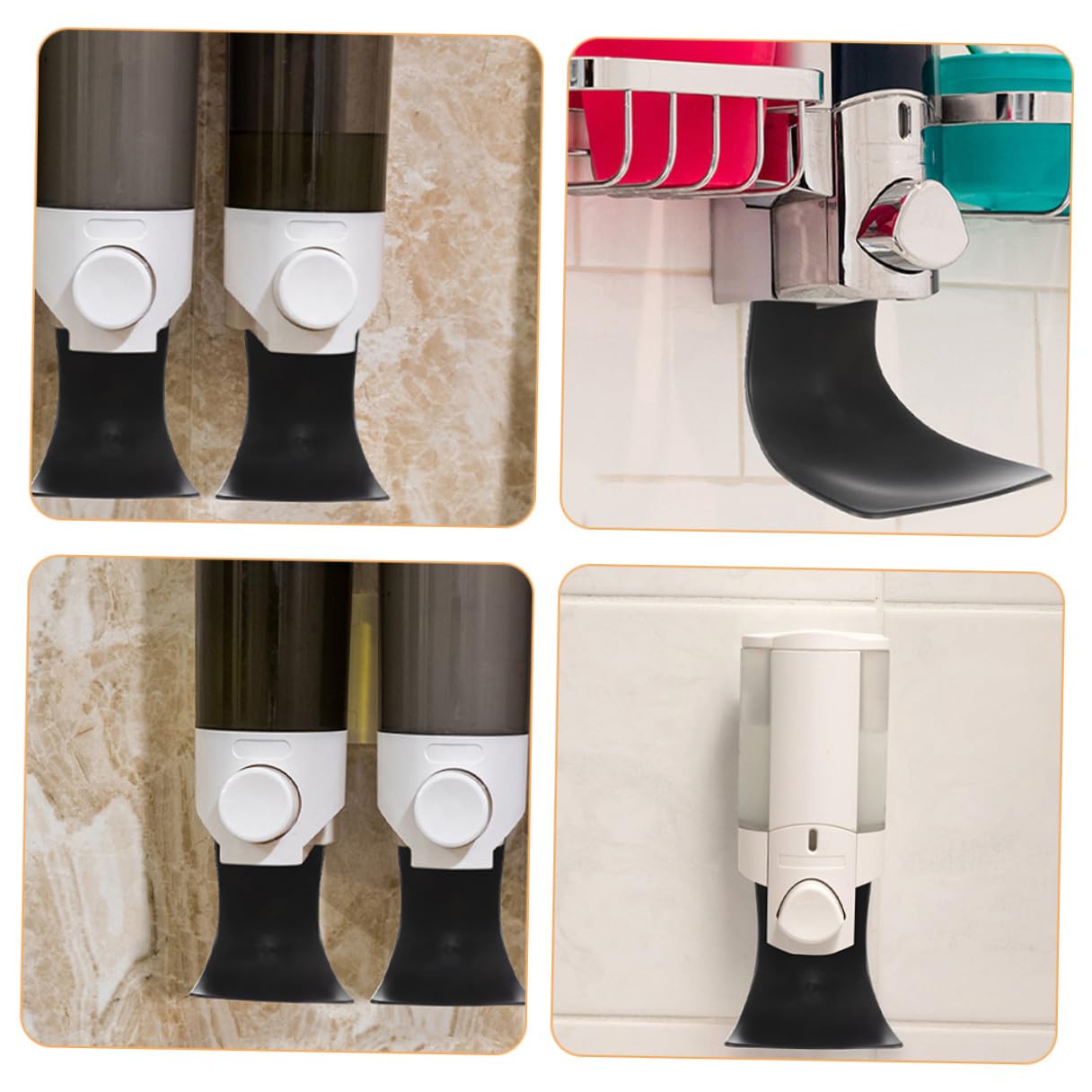 Vassoio Gocciolante Dispenser Sapone Nero 3 Pezzi in Plastica