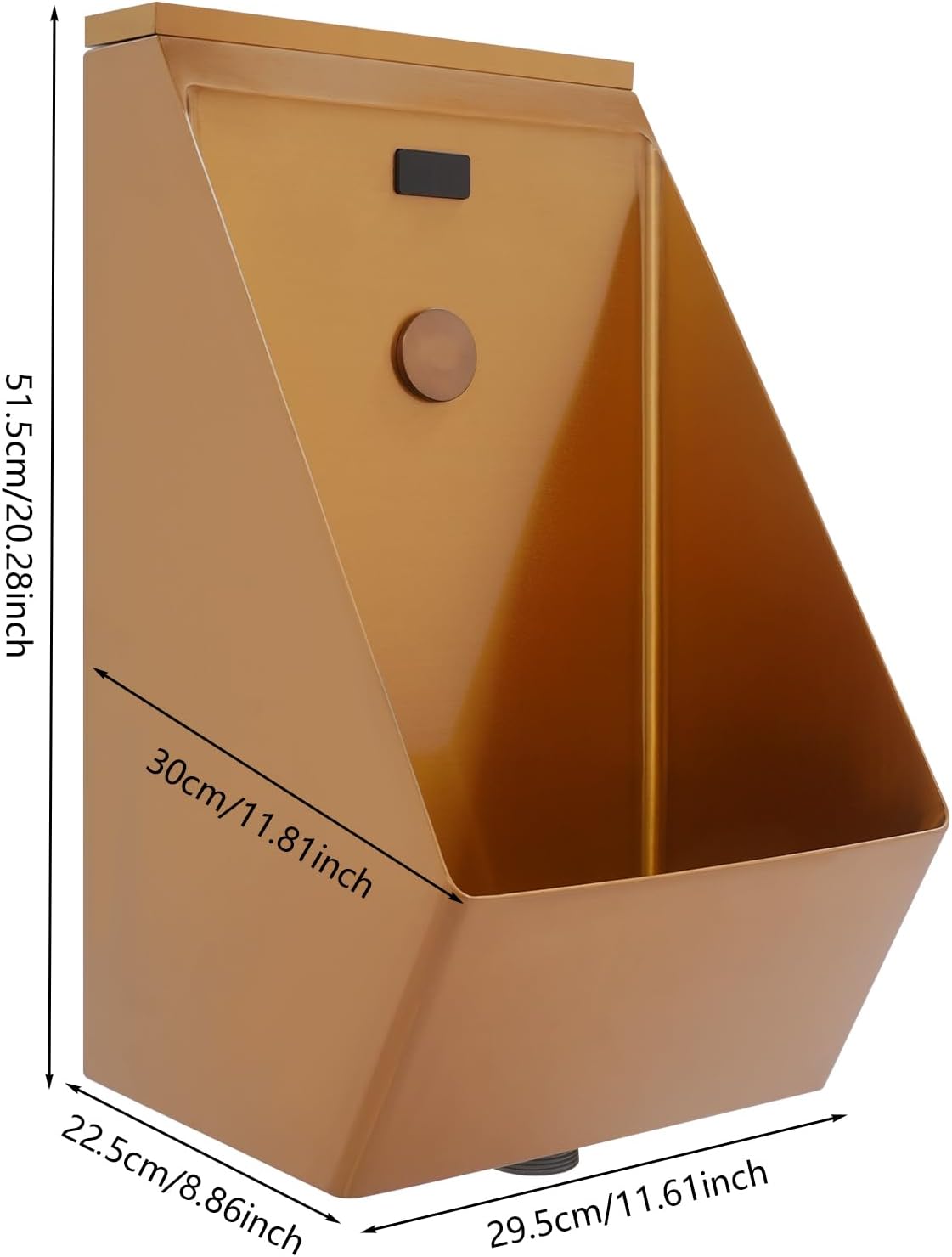 Automatic Sensor Urinal Wall Mounted, Men's Bathroom Urinal, 304 Stainless Steel Touchless Flush, Anti-Splash & Odor-Proof, Water Saving for Home/Commercial Use, Easy Installation with Hidden Drain