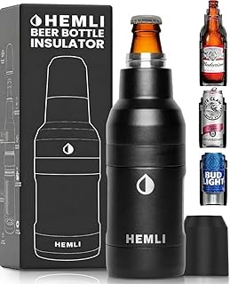 Beer Bottle Cooler & Can Insulator Sleeve – 12-Hour Cold Retention, Lock-In Fit, Scratch-Resistant Powder Coat, Fits Beer Bottles, Cans & Slim Cans, Beer Gift Accessories for Men